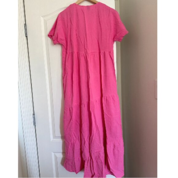 Women's Shirt Dolman Sleeve Ruffle Asymmetrical Hem Smock Dress (Size : Medium) - Picture 7 of 9